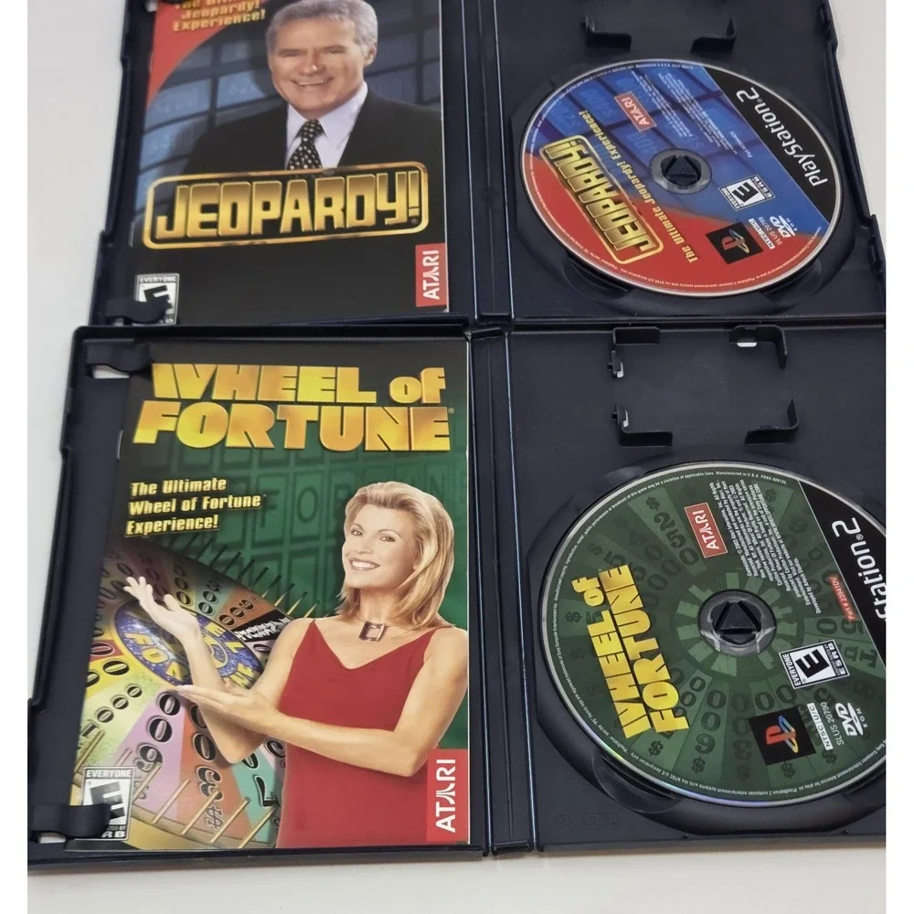 Jeopardy! & Wheel of Fortune PS2 Game Show Bundle Complete Atari 2003